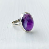 Amethyst Oval Silver Ring