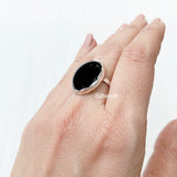 Black Onyx Knotted Silver Ring