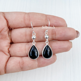 Black Onyx Silver Drop Earring