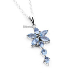 Blue Topaz Butterfly Silver Pendant