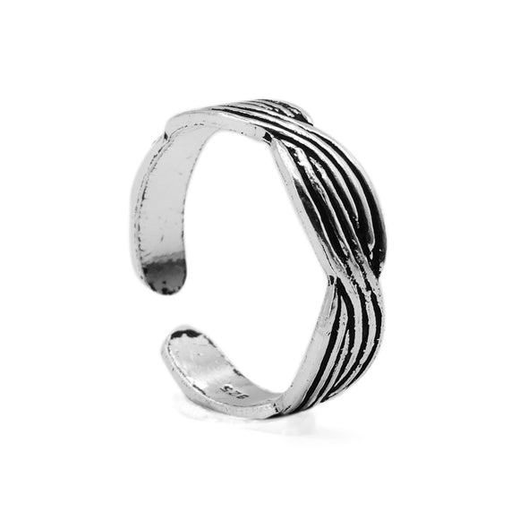 Silver Wave Adjustable Toe Ring