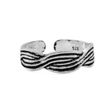 Braided Silver Adjustable Toe Ring