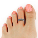 Braided Silver Adjustable Toe Ring