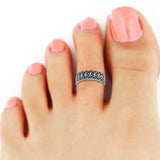 Cursive Silver Toe Ring