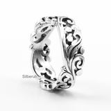 Filigree Leaf Silver Ring