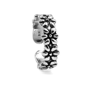 Floral Silver Adjustable Toe Ring