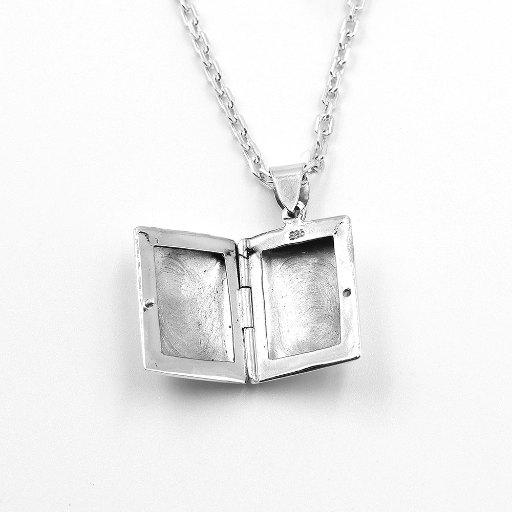 Flower Rectangular Silver Locket Pendant – SILBERUH