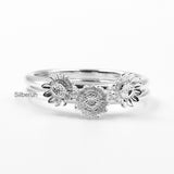 Flower Stacking Silver Ring