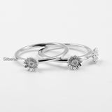 Flower Stacking Silver Ring