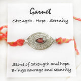 Pure Silver Garnet Rakhi for Brother