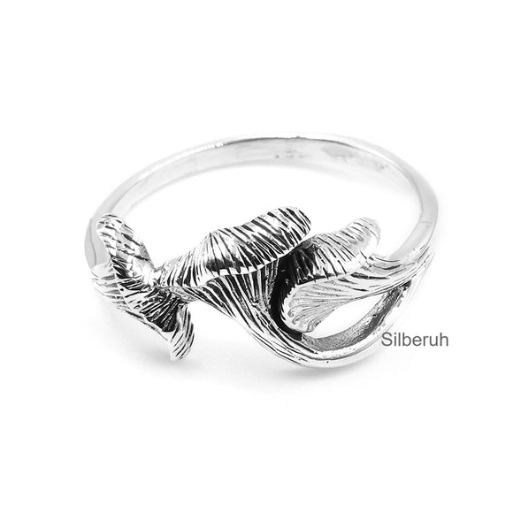 Ginkgo Leaf Silver Ring