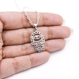 Hamsa Hand Silver Pendant