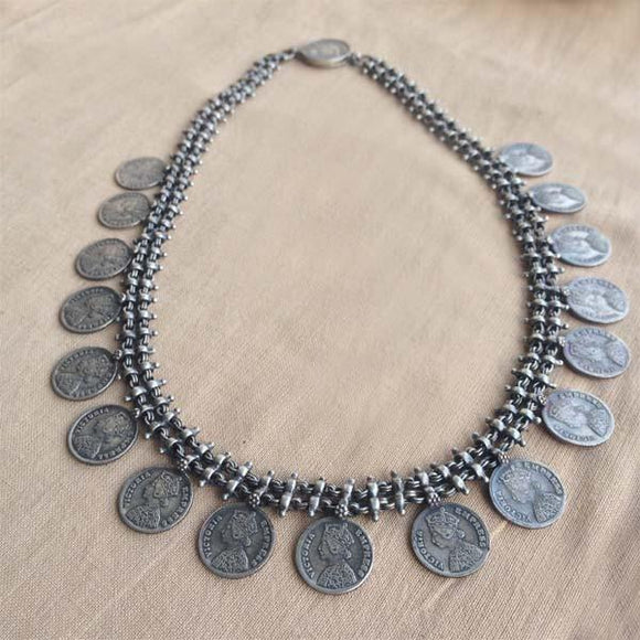 VICTORIA EMPRESS COIN  SILVER NECKLACE - SILBERUH