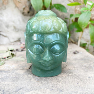 Green Aventurine Buddha Head