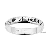 If God Brings You To It, He Will Bring You Through It Silver Ring