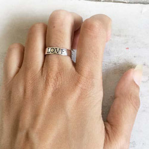 LOVE HOPE FAITH BAND SILVER RING - SILBERUH