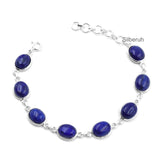 Lapis Lazuli Oval Silver Bracelet