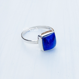 Lapis Lazuli Square Silver Ring