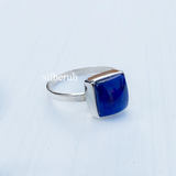 Lapis Lazuli Square Silver Ring