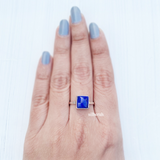 Lapis Lazuli Square Silver Ring