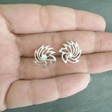 Minimal geometric spinner earrings in 92.5 sterling silver