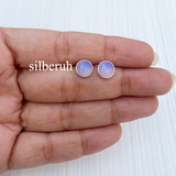 Opalite Round Silver Stud