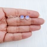 Opalite Round Silver Stud