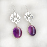 AMETHYST SILVER DANGLE EARRING - SILBERUH