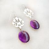 AMETHYST SILVER DANGLE EARRING - SILBERUH