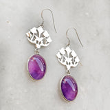 AMETHYST SILVER DANGLE EARRING - SILBERUH