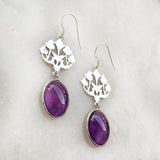 AMETHYST SILVER DANGLE EARRING - SILBERUH