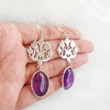 AMETHYST SILVER DANGLE EARRING - SILBERUH