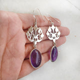 AMETHYST SILVER DANGLE EARRING - SILBERUH