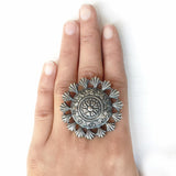 Tribal Adjustable Silver Ring