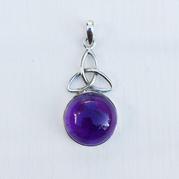 AMETHYST CELTIC SILVER PENDANT