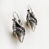 TRIBAL SILVER BALI HOOP EARRING