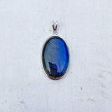 Labradorite Oval Silver Pendant