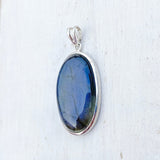 Labradorite Oval Silver Pendant