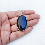 Labradorite Oval Silver Pendant