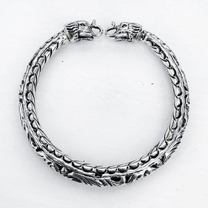 Elephant Silver Carved Kada