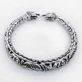 Elephant Silver Carved Kada