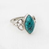 TURQUOISE TRIQUETRA SILVER RING