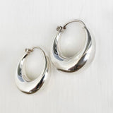 Plain Silver Bali Hoop Earring