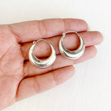 Plain Silver Bali Hoop Earring