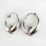 Silver Bali Hoop Earring