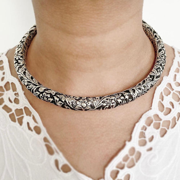 Tribal Hasli Silver Necklace