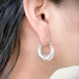 Silver Bali Hoop Earring