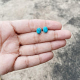 TURQUOISE OVAL SILVER STUD