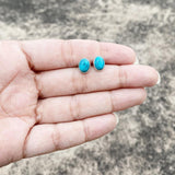 TURQUOISE OVAL SILVER STUD