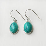 Turquoise Silver Oval Earring